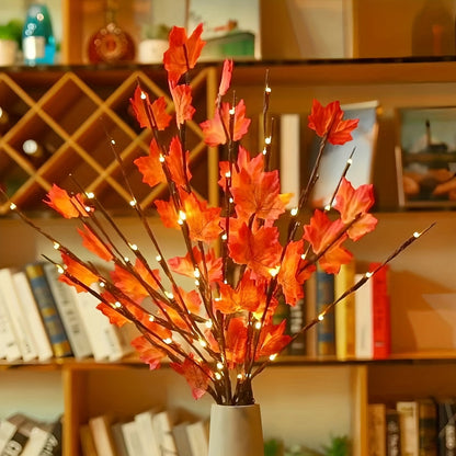 2pcs Set of Artificial Tree Branch LED Lights - Battery-Powered, 20 LEDs per Vase, Vase-Filled Decorative Lights for Home, Romantic Bedside Lamp, Christmas, Halloween, Thanksgiving, Hanukkah, Wedding, Valentine'S Day, Metal & ZENORA