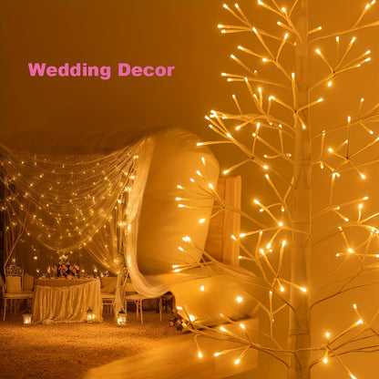 182.88cm LED Warm White Light Birch Tree Floor Lamp - Artificial, All-Season Holiday Decor for Parties, Weddings, Birthdays, Anniversaries, and Festivals, USB Powered, No Container Needed, Party Decoration | Modern Tree Lamp ZENORA