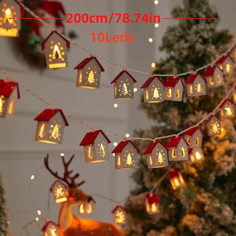 200.0 cm 10 LED Red Mansion Fairy Lights - Battery Operated, Perfect for Holiday Christmas Trees and Home Decorations: Xmas Tree, Deer, Heart Shapes. Ideal for Bedroom, Living Room, Dining Area, Cafes, Bar Settings - The Ulti ZENORA