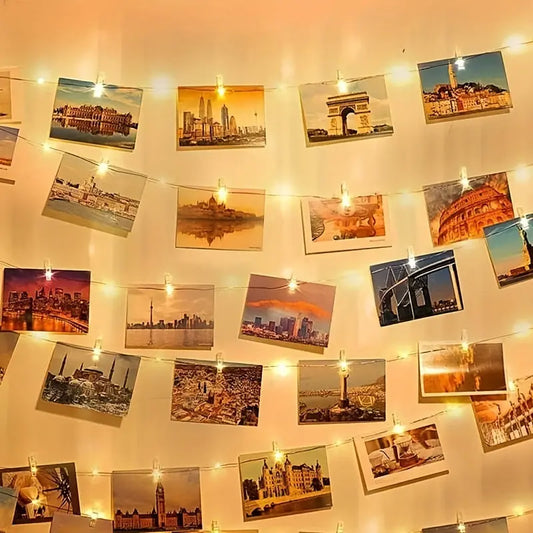 Guirlande lumineuse LED avec pinces photos ZENORA