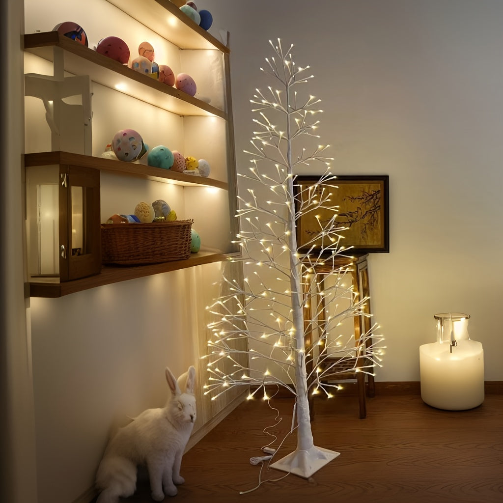 182.88cm LED Warm White Light Birch Tree Floor Lamp - Artificial, All-Season Holiday Decor for Parties, Weddings, Birthdays, Anniversaries, and Festivals, USB Powered, No Container Needed, Party Decoration | Modern Tree Lamp ZENORA