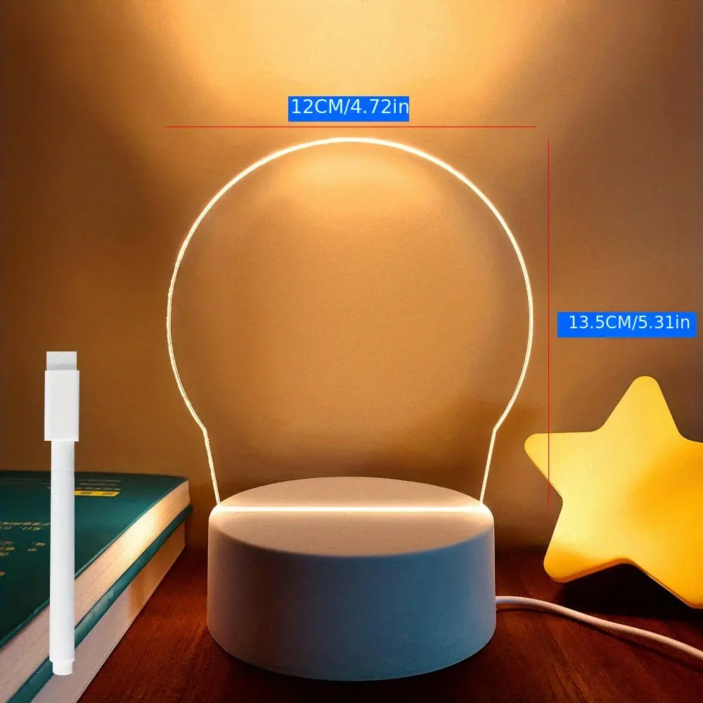 Veilleuse LED USB avec tableau d’écriture lumineux ZENORA
