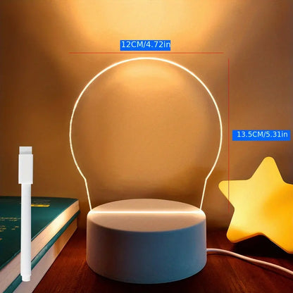 Veilleuse LED USB avec tableau d’écriture lumineux ZENORA