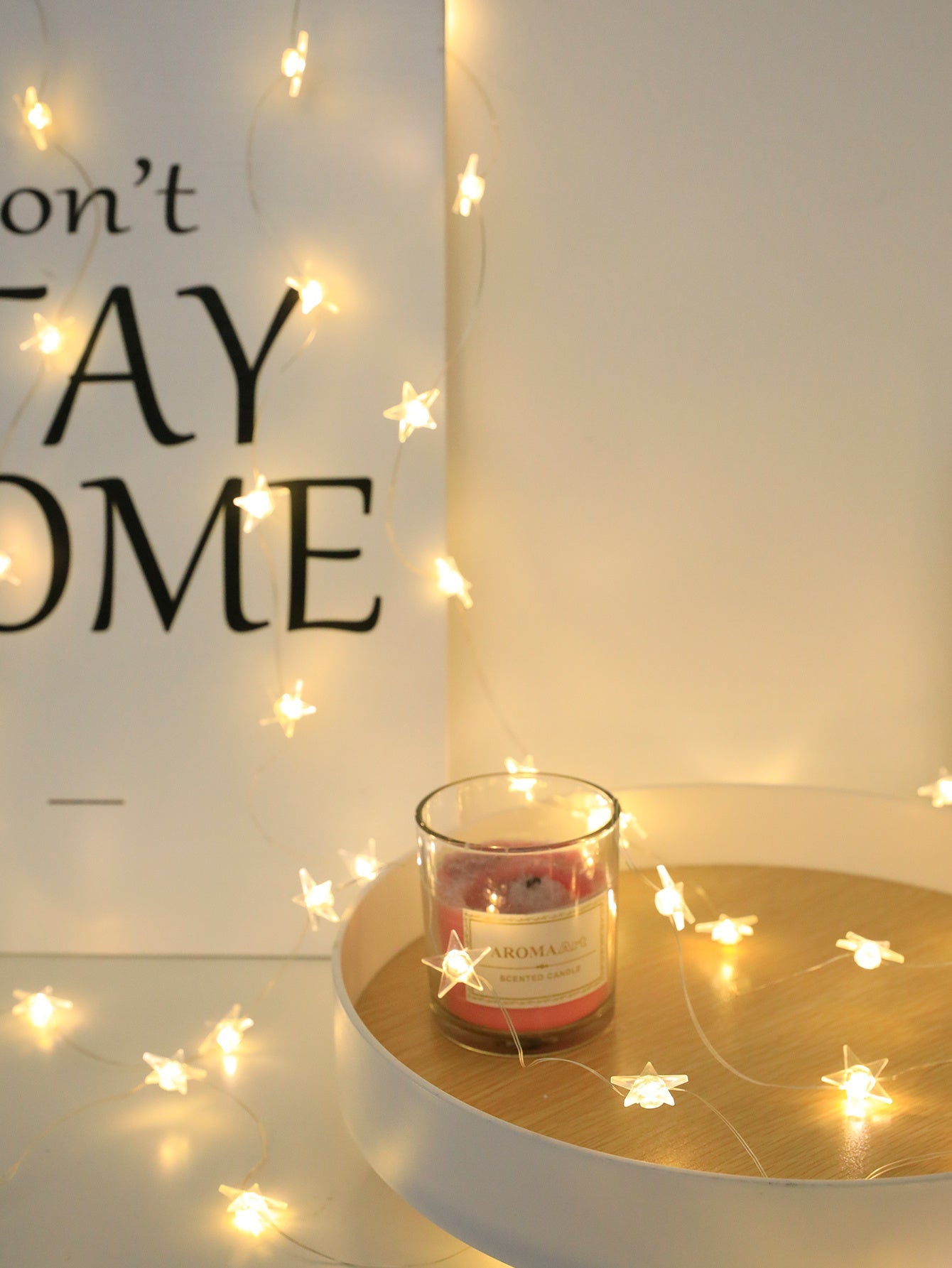 1pc HEEMUUM Starry Night Decoration Light - Modern Plastic Pink Star String Lights for Christmas, Weddings, Parties, Home & Fireplace Decor - Battery-Free Indoor/Outdoor String Lights with Switch Control, Christmas Lights, Pa ZENORA