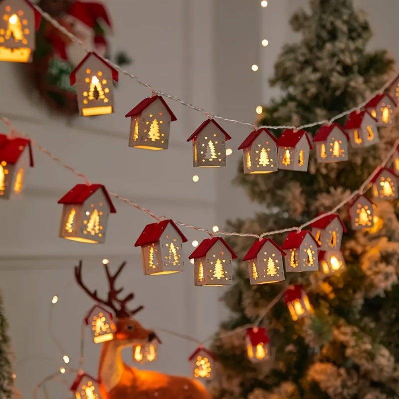 200.0 cm 10 LED Red Mansion Fairy Lights - Battery Operated, Perfect for Holiday Christmas Trees and Home Decorations: Xmas Tree, Deer, Heart Shapes. Ideal for Bedroom, Living Room, Dining Area, Cafes, Bar Settings - The Ulti ZENORA