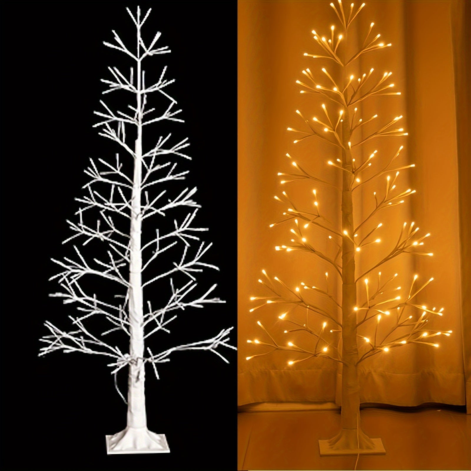 182.88cm LED Warm White Light Birch Tree Floor Lamp - Artificial, All-Season Holiday Decor for Parties, Weddings, Birthdays, Anniversaries, and Festivals, USB Powered, No Container Needed, Party Decoration | Modern Tree Lamp ZENORA