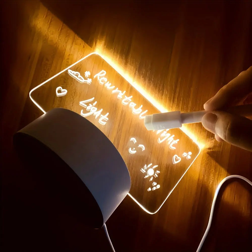 Veilleuse LED USB avec tableau d’écriture lumineux ZENORA