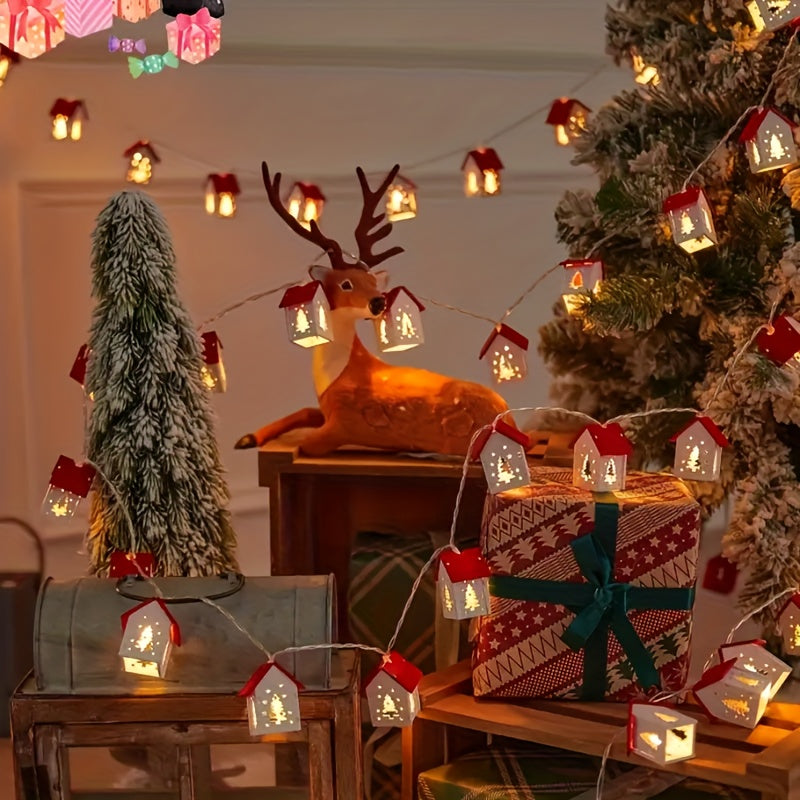 200.0 cm 10 LED Red Mansion Fairy Lights - Battery Operated, Perfect for Holiday Christmas Trees and Home Decorations: Xmas Tree, Deer, Heart Shapes. Ideal for Bedroom, Living Room, Dining Area, Cafes, Bar Settings - The Ulti ZENORA
