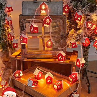 200.0 cm 10 LED Red Mansion Fairy Lights - Battery Operated, Perfect for Holiday Christmas Trees and Home Decorations: Xmas Tree, Deer, Heart Shapes. Ideal for Bedroom, Living Room, Dining Area, Cafes, Bar Settings - The Ulti ZENORA